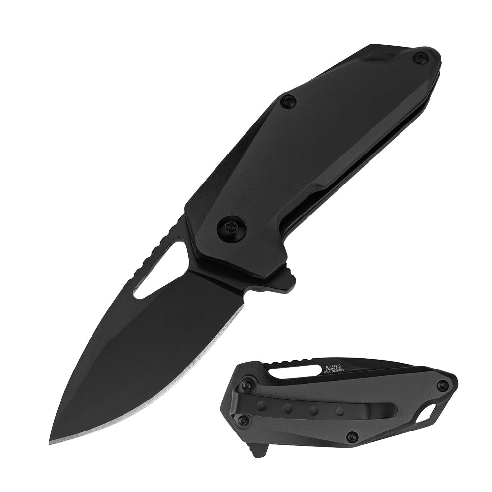 MTech A2040BK Linerlock Assisted Folding Blade (Black Anodized Aluminum Handle)