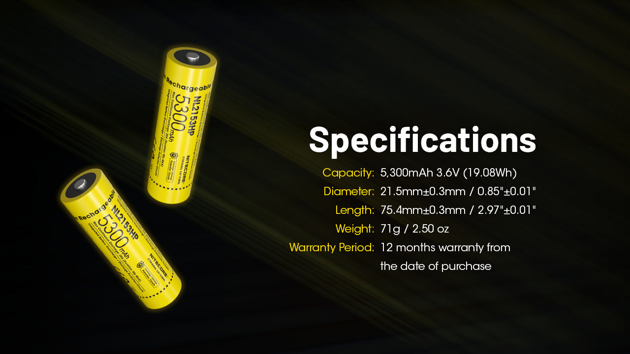 Nitecore Battery 21700 NL2153HP