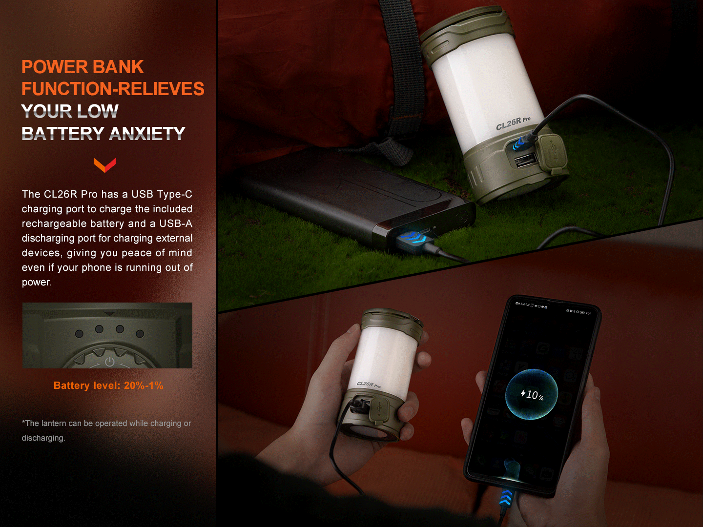 Fenix CL26R Pro Rechargeable Camping Lantern (650 Lumens) (3 Versions)