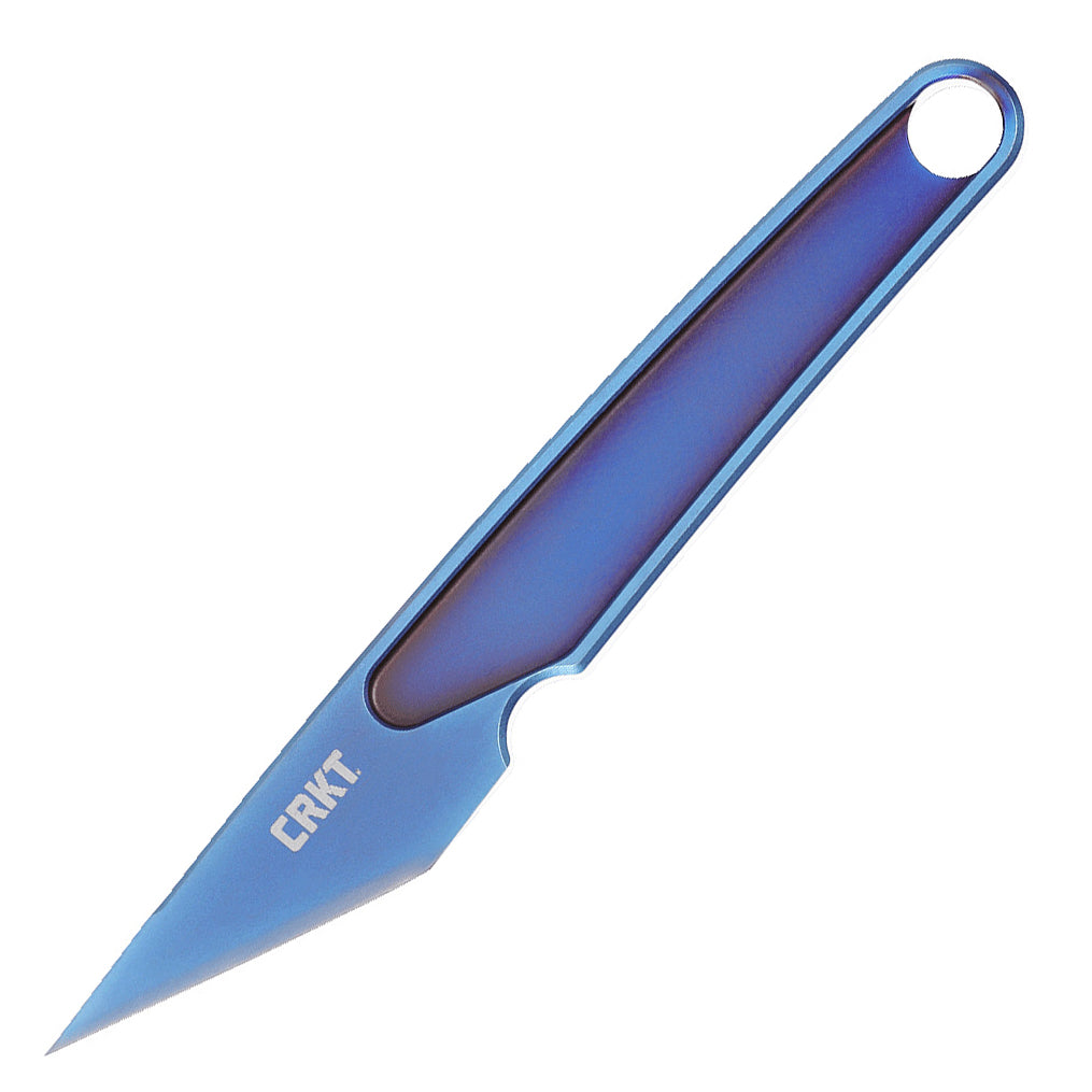 CRKT 7065 HangTi Fixed Blade (One Piece Blue Titanium Construction)