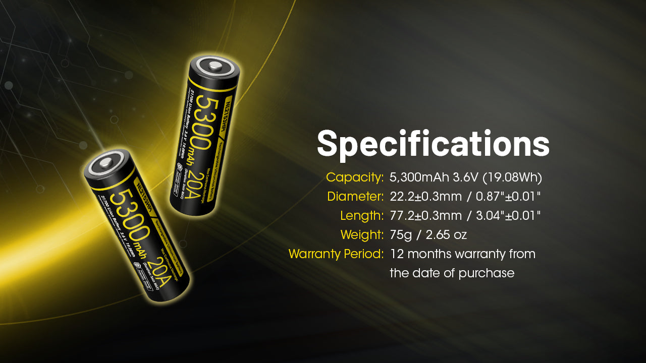 Nitecore Battery 21700 NL2153HPi