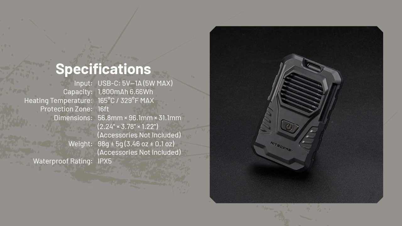 Nitecore EMR06 TAC Rechargeable Portable Electronic Mosquito Repeller