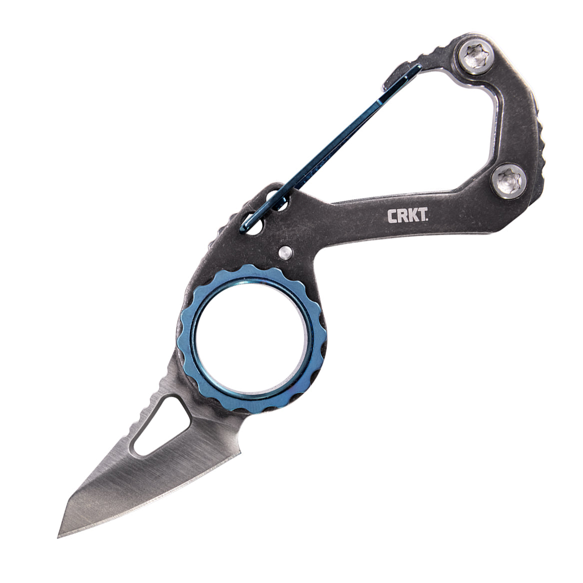 CRKT 9083 Compano Carabiner Folding Knife (Black Stonewashed Stainless Steel Handle)