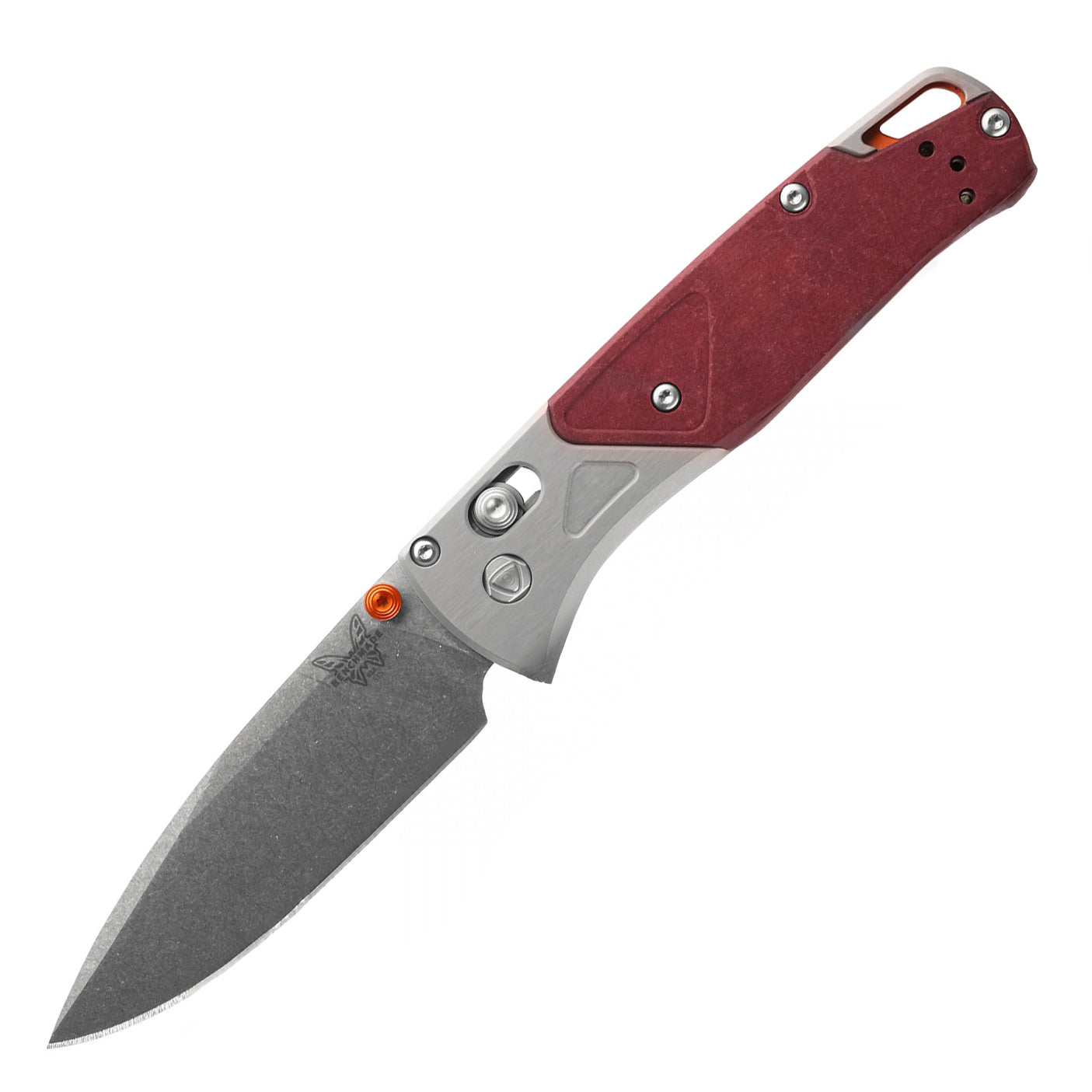 Benchmade 535-09 Bugout Folding Knife (Gray Aluminum Handle with Redstone Richlite Onlay)