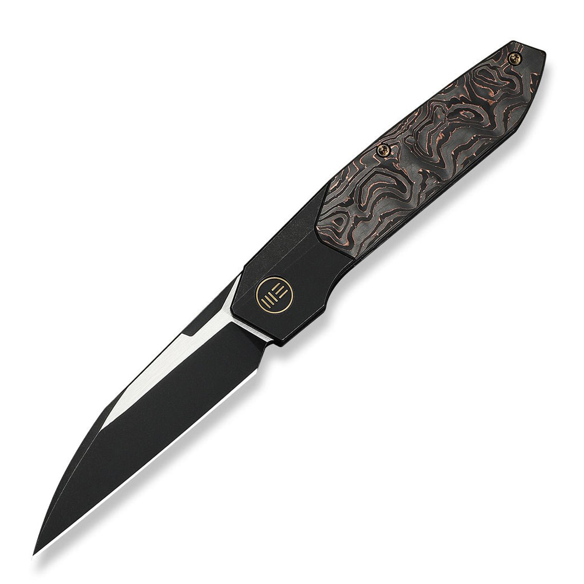 WE KNIFE WE24007-1 Brr15 (Black Ti Handle With Copper Foil CF Inlay)