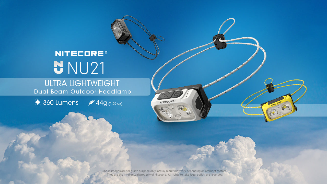 Nitecore NU21 Ultra Lightweight Rechargeable Headlamp (360 Lumens) (3 Versions)