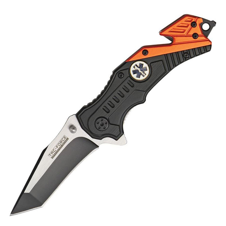 Tac Force 640 Assisted EDC Folding Knife (Black and Orange Aluminum Handle)