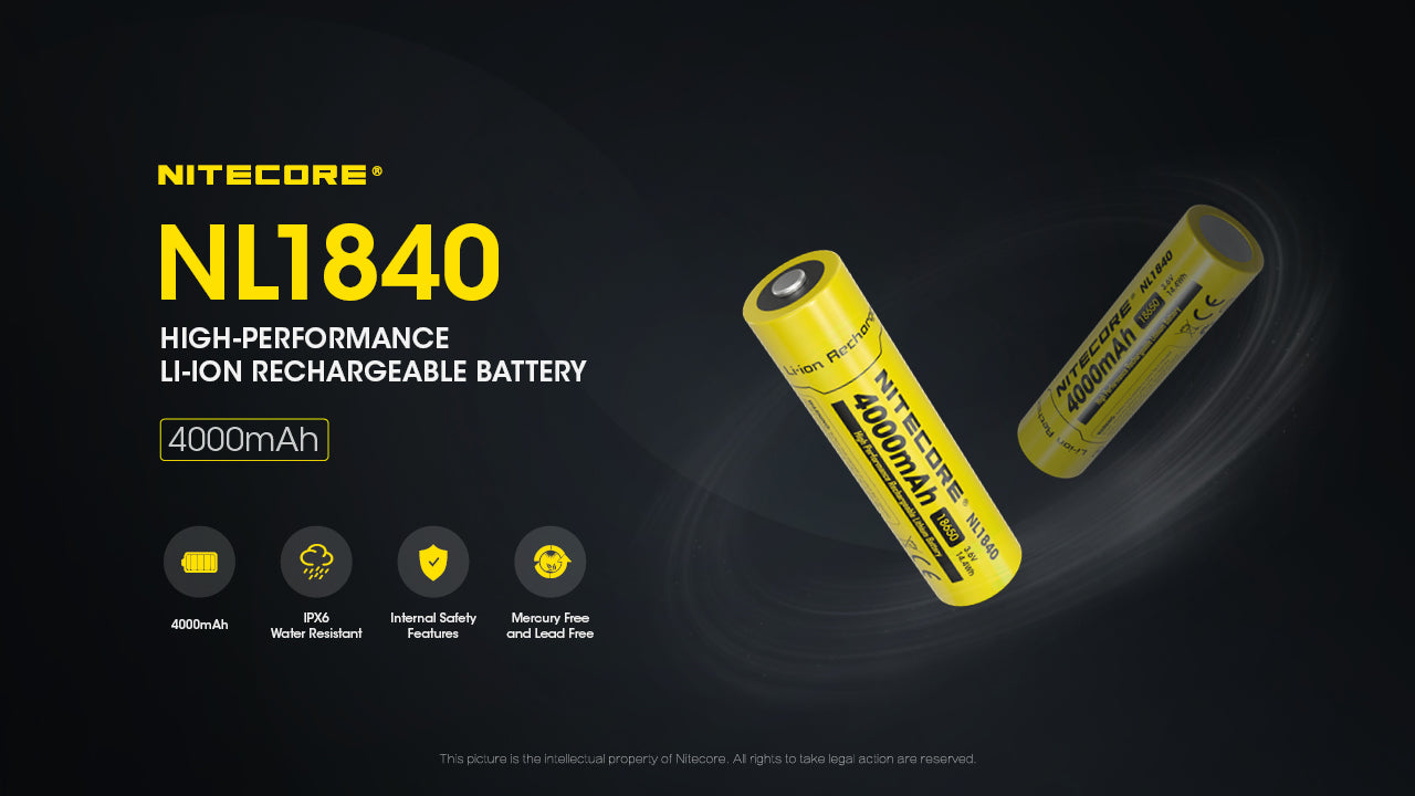 Nitecore Battery 18650 NL1840