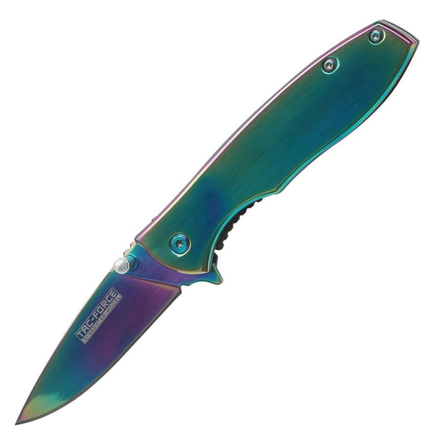 Tac Force 573 Assisted EDC Folding Knife (Rainbow Handle)