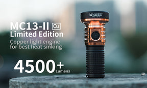 Manker MC13 II Copper & Aluminum Rechargeable Flashlight (Basic Set) (4500 Lumens)