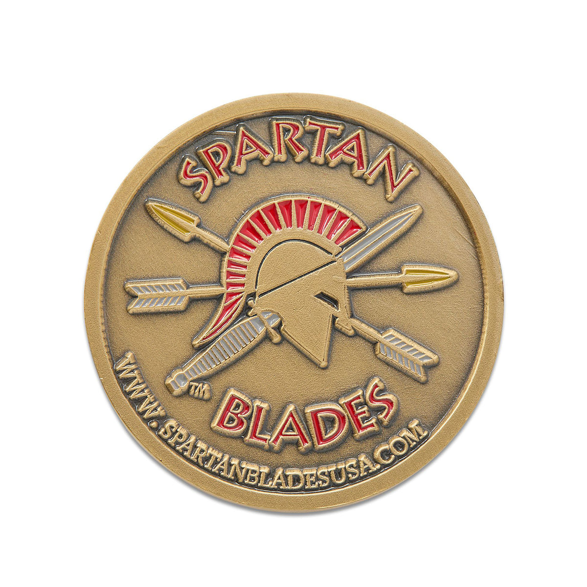 Spartan Blades Challenge Coin (Antiqued Brass)