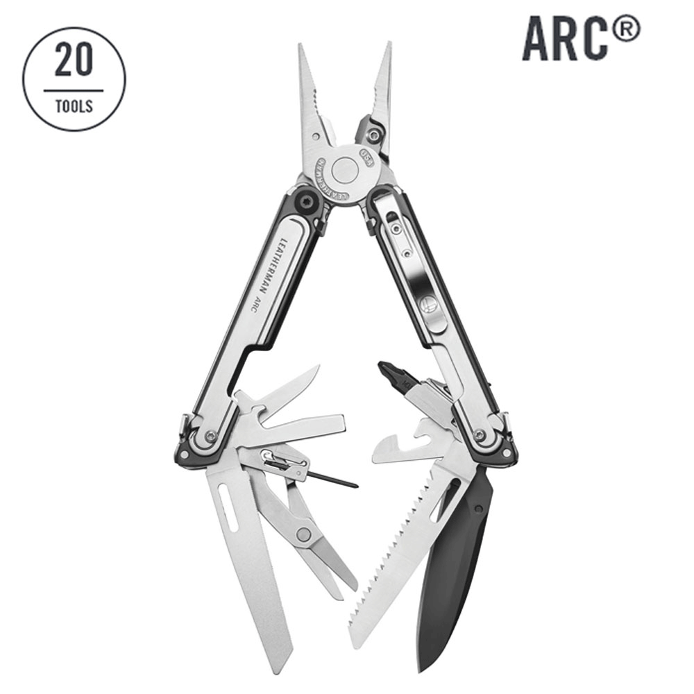 Leatherman ARC Multitool (Silver/Black Steel Handle)