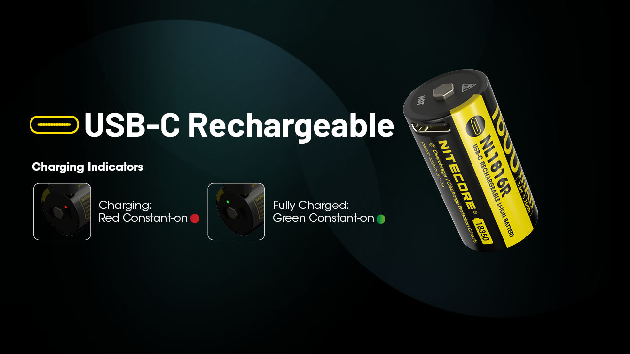 Nitecore Battery NL1816R 1600mAh USB-C Rechargeable