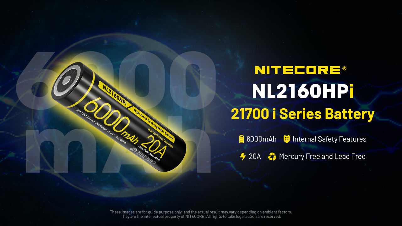 Nitecore Battery Custom 21700 6000mAh NL2160HPi