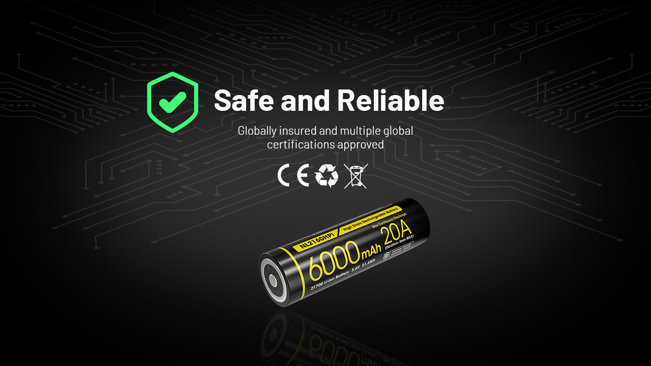 Nitecore Battery Custom 21700 6000mAh NL2160HPi