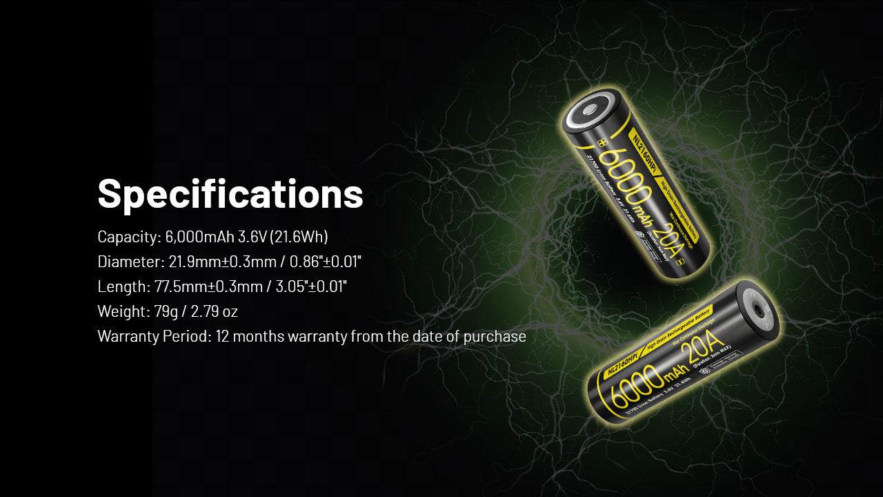 Nitecore Battery Custom 21700 6000mAh NL2160HPi
