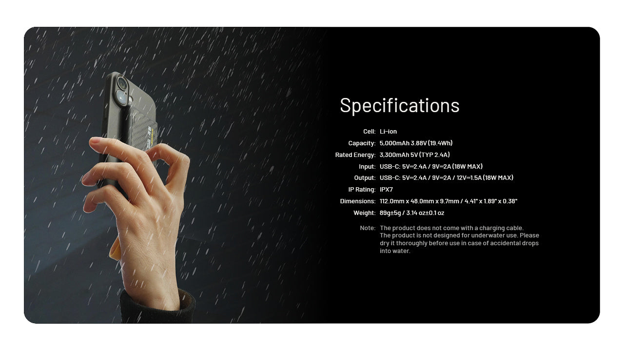 Nitecore NB Air 5000mAh Lightweight Waterproof Power Bank