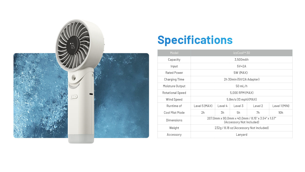 Nitecore izzCool 30 Portable Foldable Air Conditioner Fan