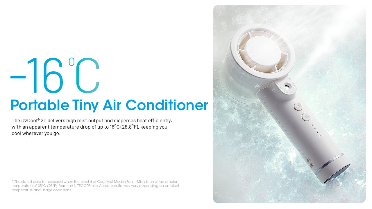 Nitecore izzCool 20 Portable Handheld Air Conditioner Fan (2 Versions)