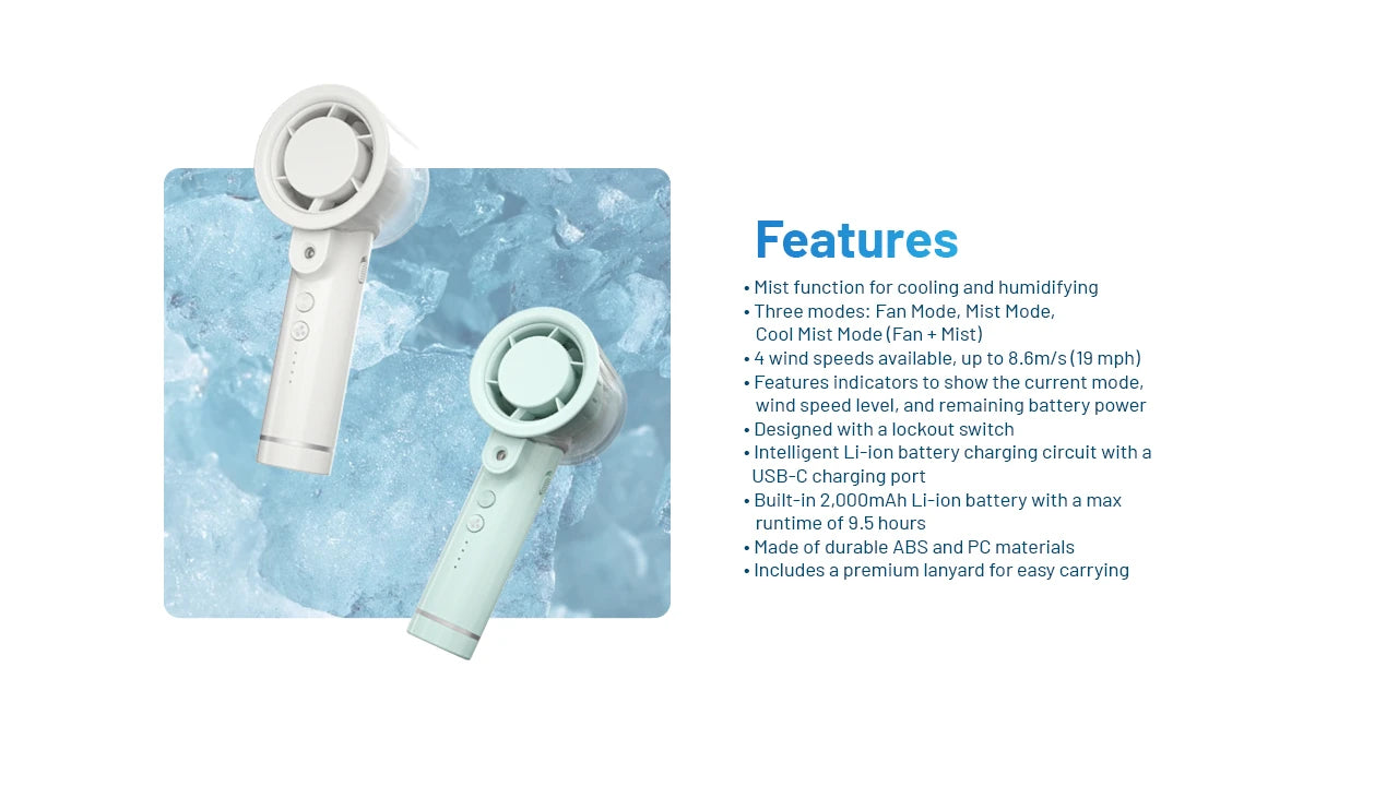 Nitecore izzCool 20 Portable Handheld Air Conditioner Fan (2 Versions)