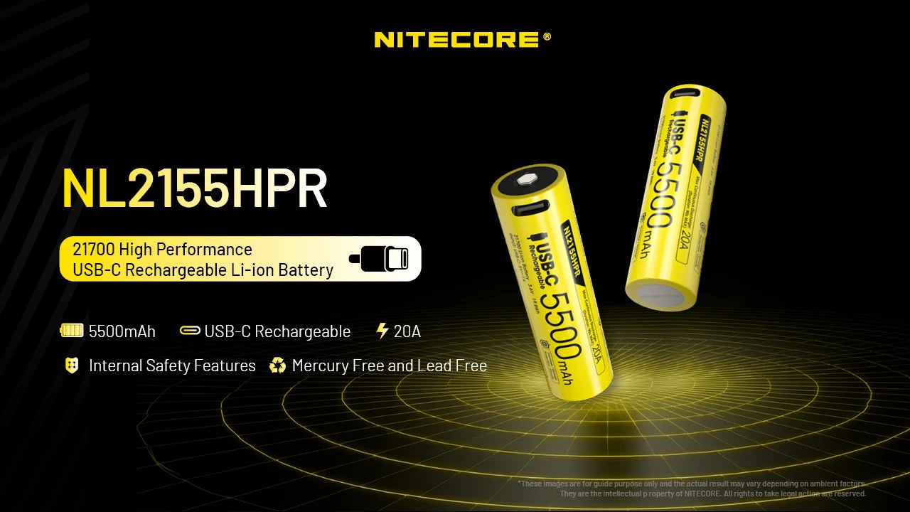 Nitecore Battery NL2155HPR 21700 5500mAh USB-C Rechargeable
