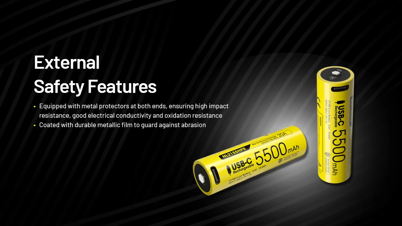 Nitecore Battery NL2155HPR 21700 5500mAh USB-C Rechargeable