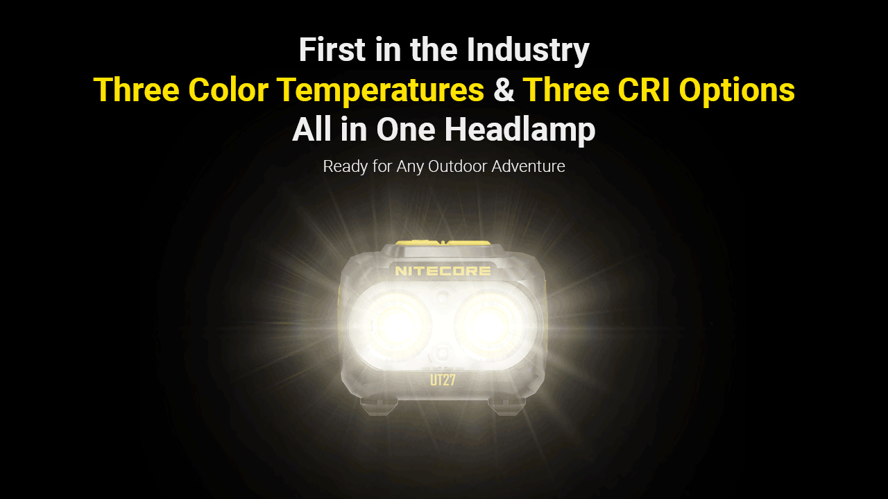 Nitecore UT27 MCT Rechargeable Headlamp Pro Package (Shadow Black) (800 Lumens)