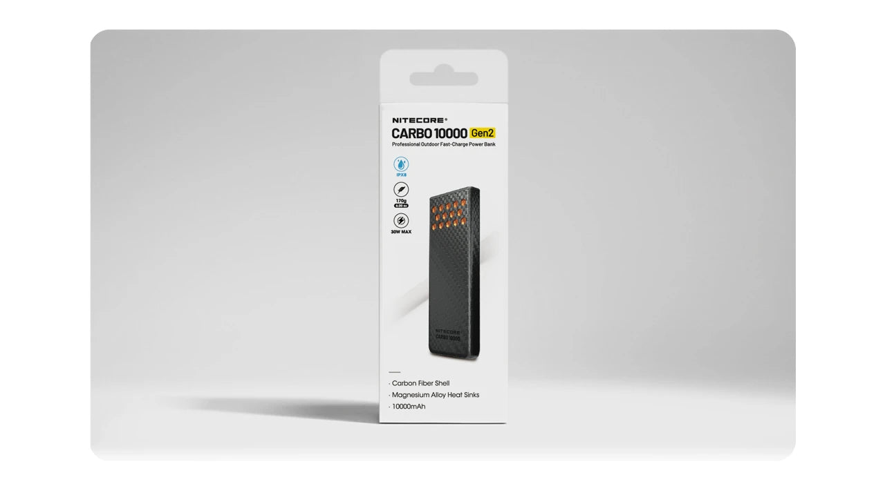 Nitecore CARBO 10000 Gen2 10000mAh Carbon Fiber Shell Power Bank (2 Versions)