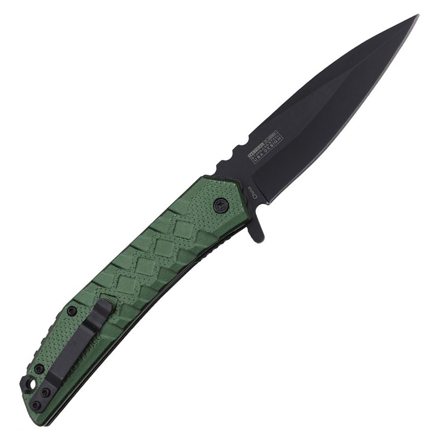 Tac Force 1050 Assisted EDC Folding Knife (Green Aluminum Handle)
