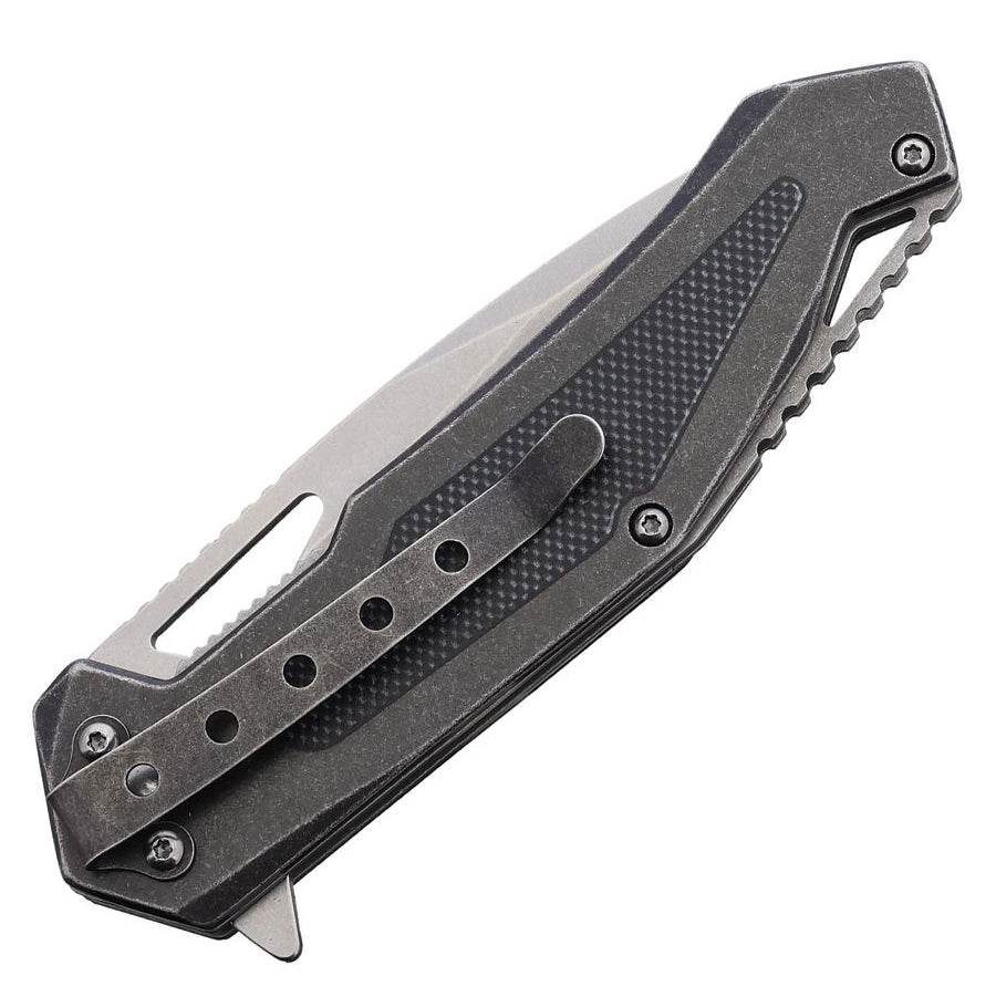 Tac Force A2001 Assisted EDC Folding Knife (Stonewashed Handle With Embossed Printed Inlay)