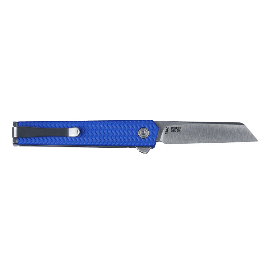 CRKT 7083 CEO Microflipper Folding Knife (Textured Blue Aluminum Handle)