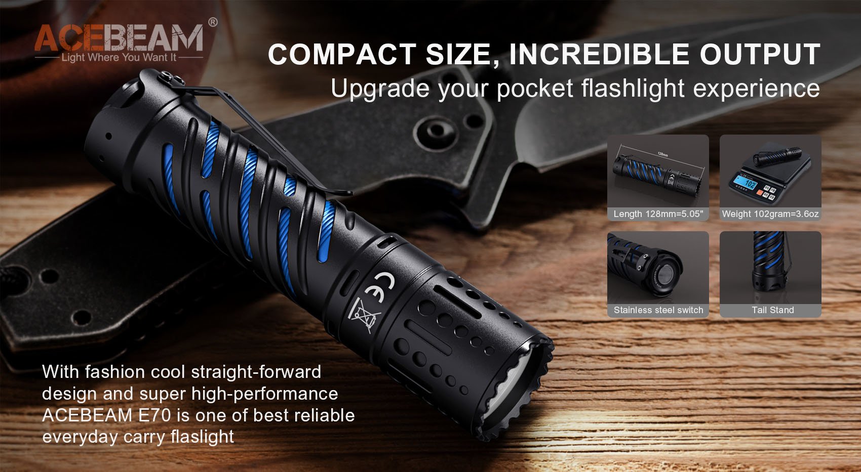 Acebeam E70 EDC Flashlight (4600 Lumens)