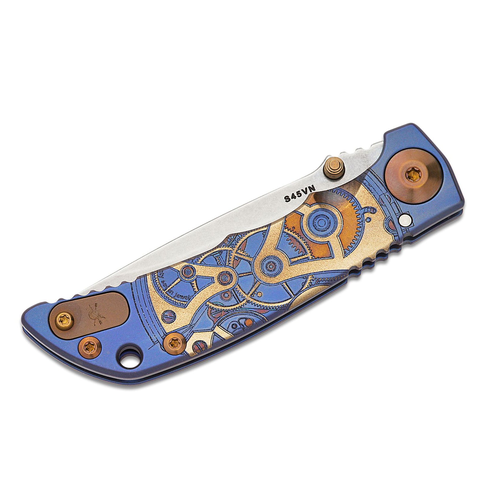 Spartan Harsey Folder 3.25 (Blue Watch Works Engraved Titanium Handle)