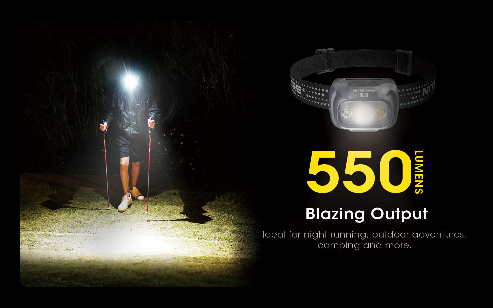 Nitecore NU31 Triple Output Lightweight Rechargeable Headlamp (550 Lumens) (3 Versions)