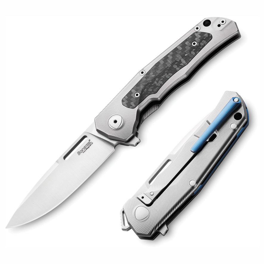 LionSteel Q4ttro Folding Knife (Gray Titanium Handle)