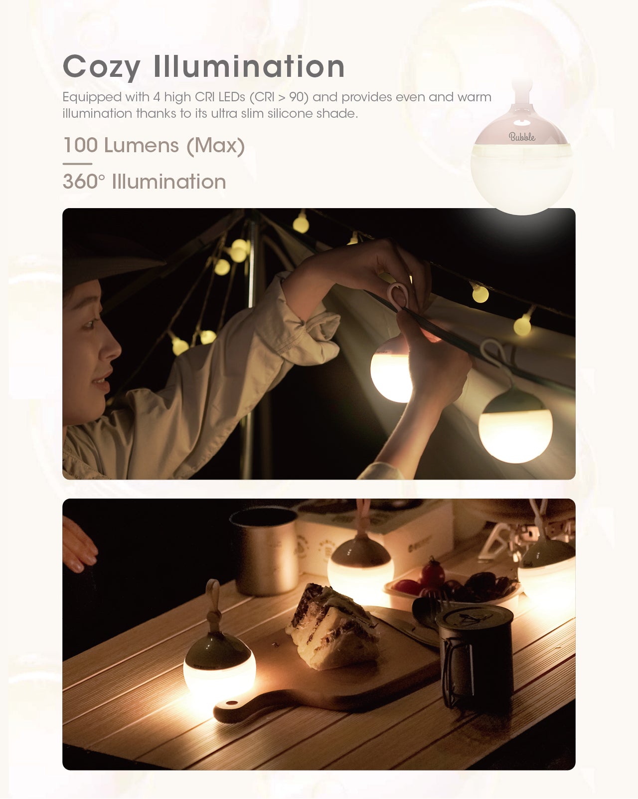 Nitecore Bubble Portable Camping Lantern (5 Versions) (100 Lumens)