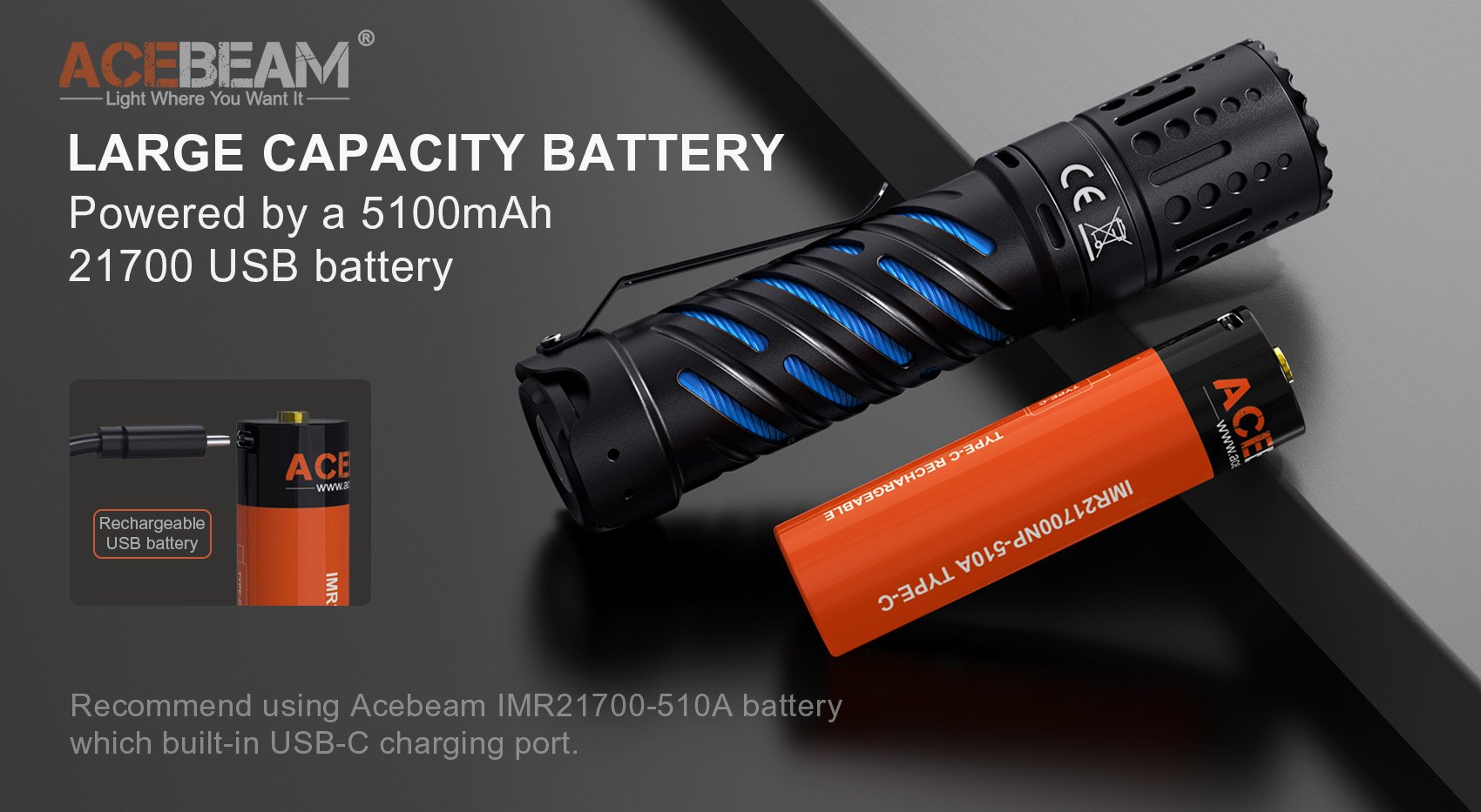Acebeam E70 EDC Flashlight (4600 Lumens)