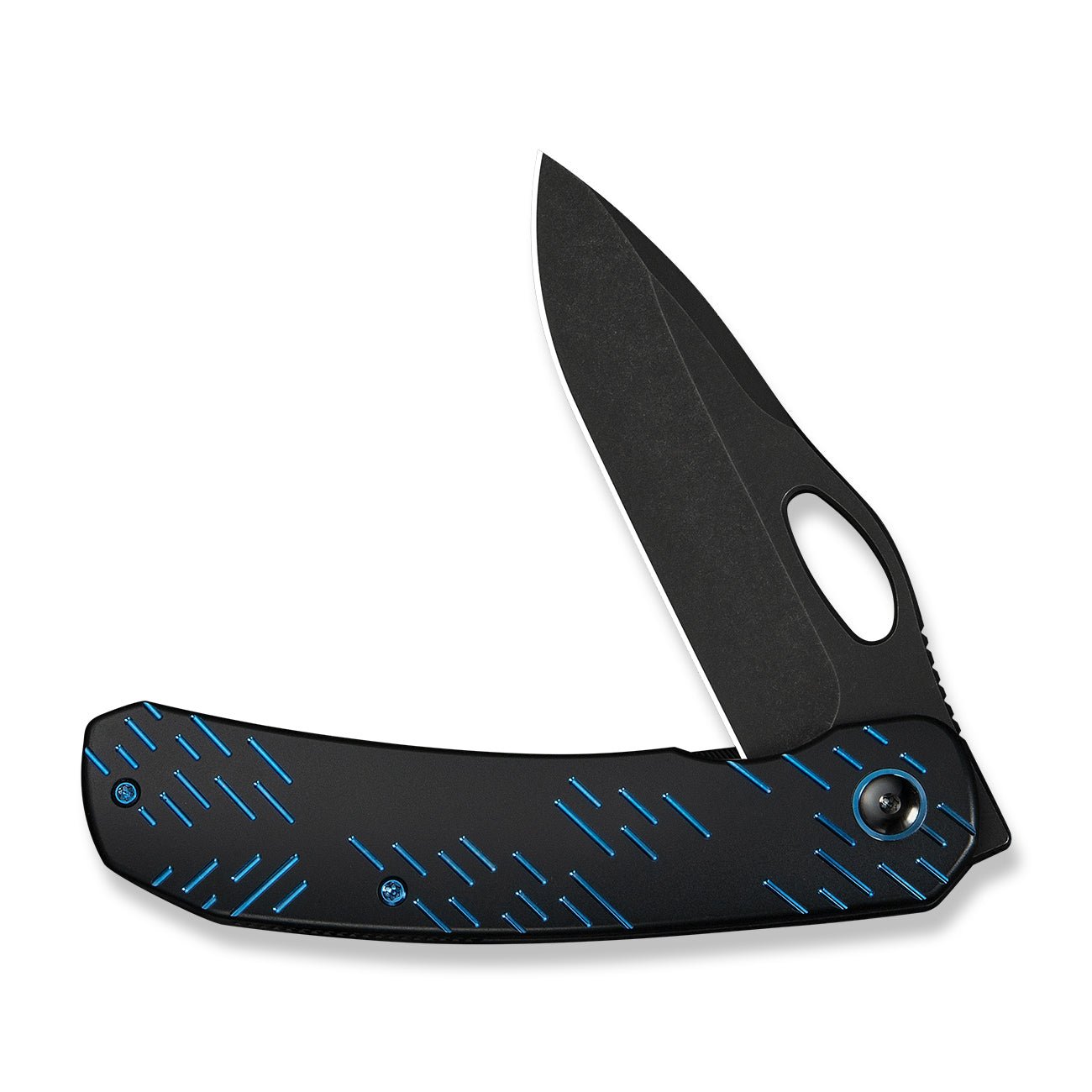 WE KNIFE WE23096B-2 Inmate (Black Titanium Handle with Blue Raindrop)