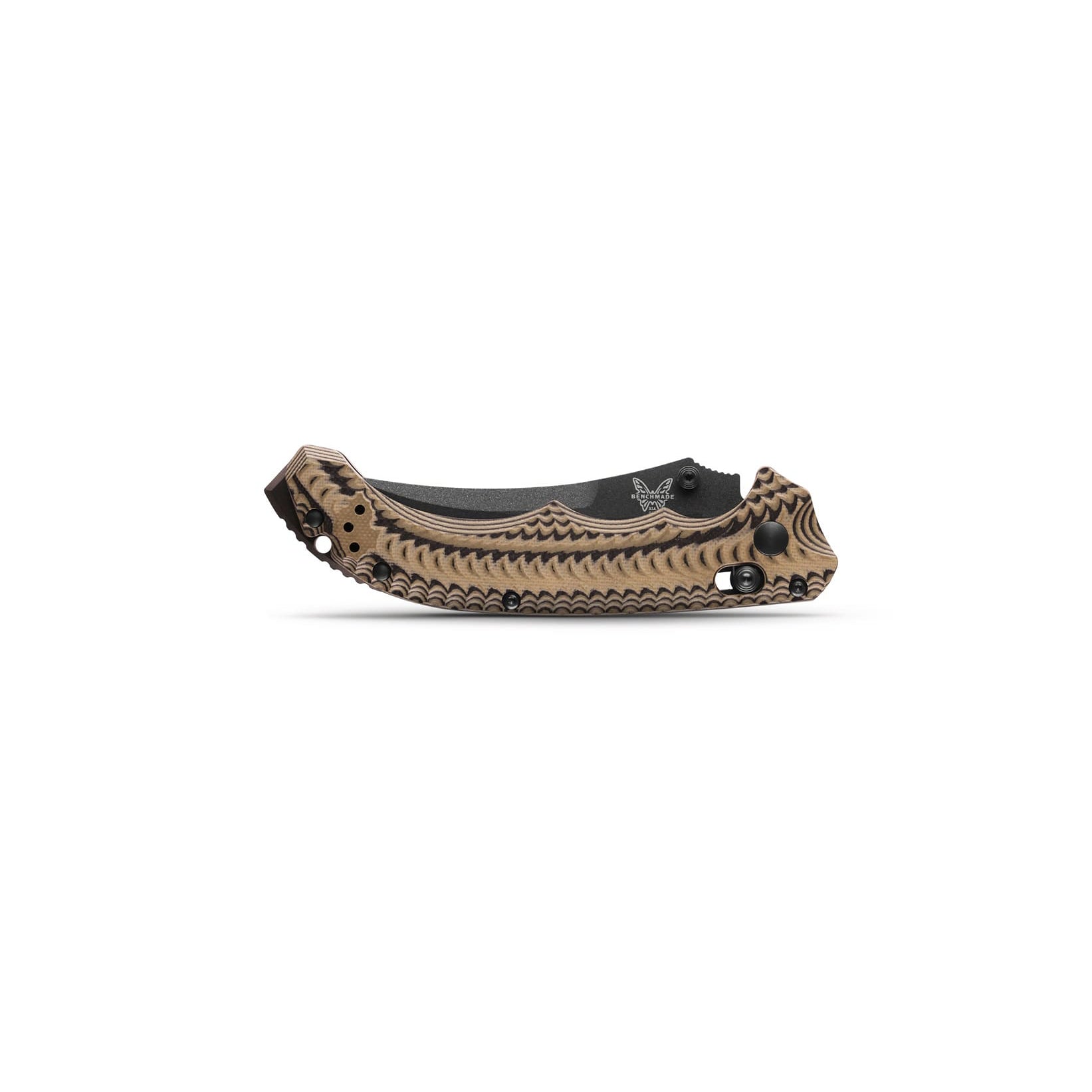Benchmade 865BK-01 Mini Bedlam Folding Knife (Layered Coyote/Black/OD Green G10 Handle)