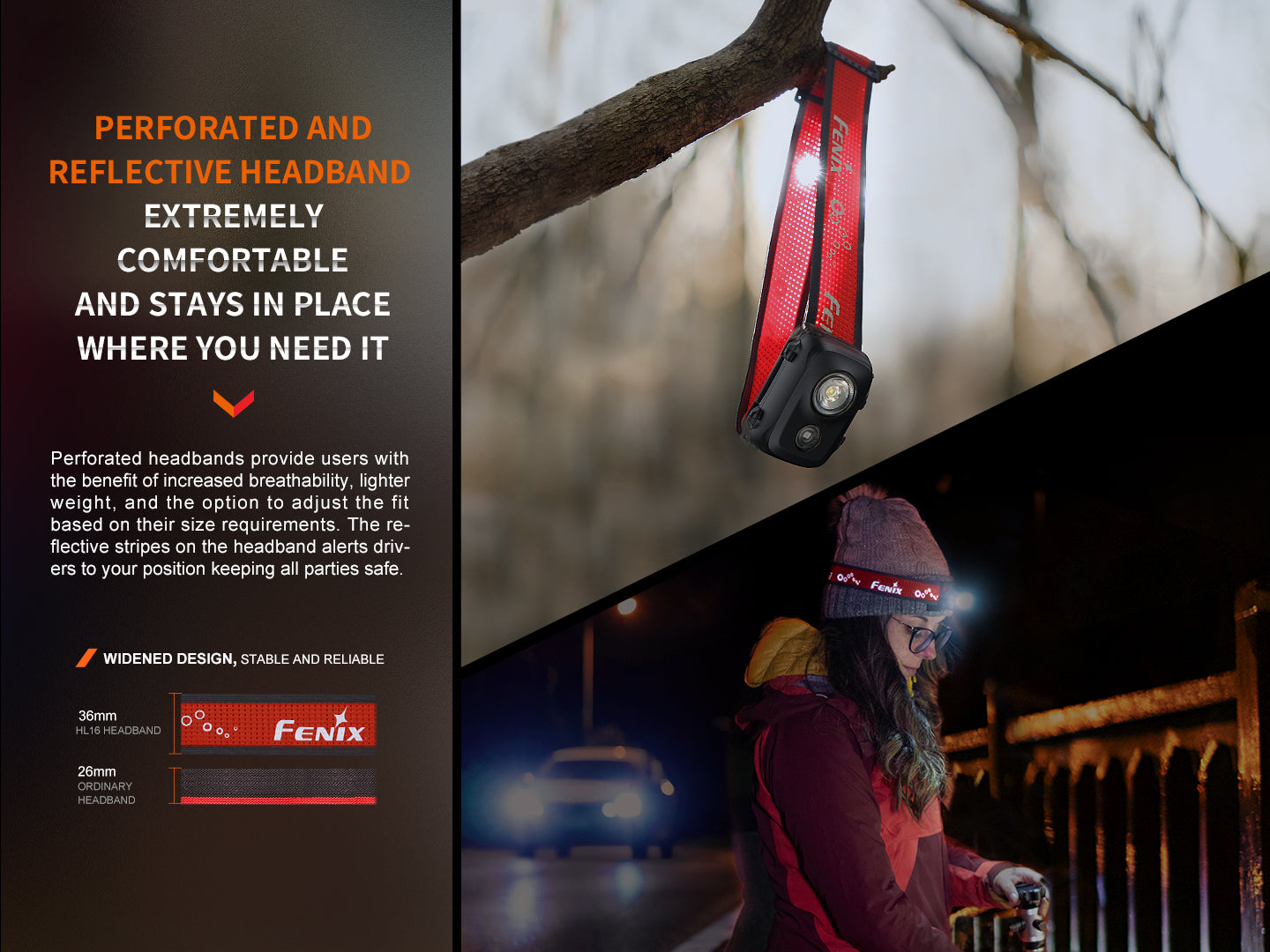 Fenix HL16 Trail Running Headlamp (450 Lumens) (3 Versions)