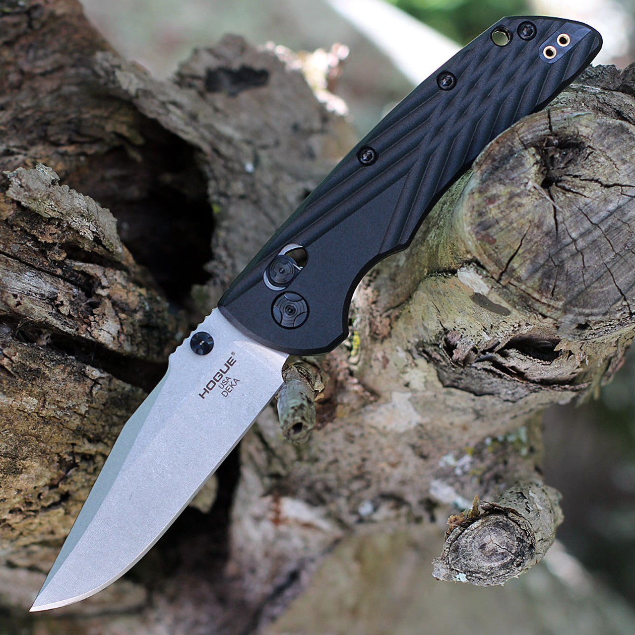 Hogue Deka MagnaCut Folding Knife (Black Polymer Handle)