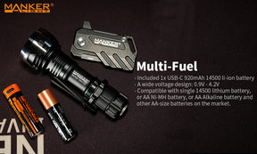 Manker Striker Mini Rechargeable Flashlight (635 Lumens) (2 Versions)