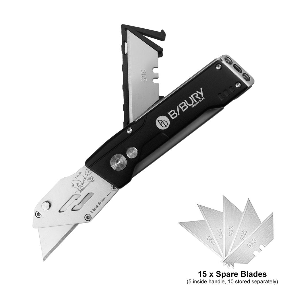 Bibury EDC Safety Utility Knife (Black)