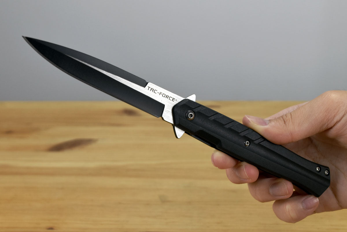 Tac Force 2002 Assisted EDC Folding Knife (Black Nylon Fiber Handle)