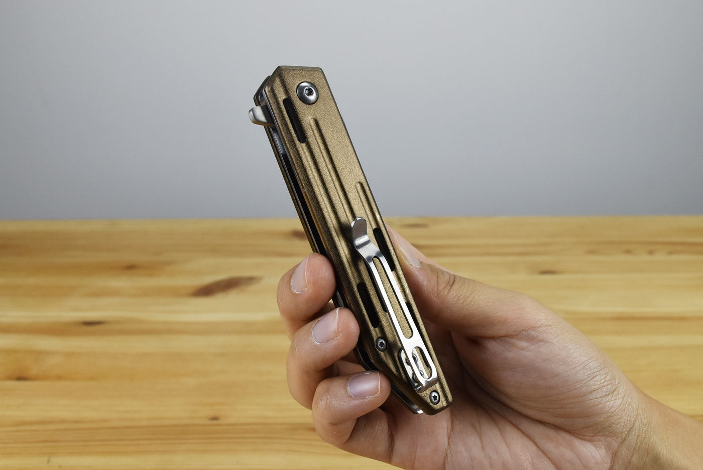MTech MTA1200 Linerlock Assisted Folding Blade (Tan Handle)