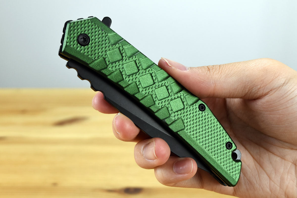 Tac Force 1050 Assisted EDC Folding Knife (Green Aluminum Handle)