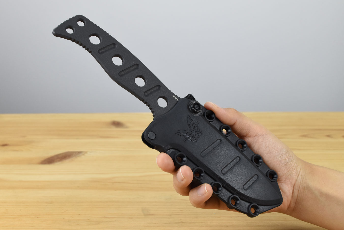 Benchmade 375BK-1 Adamas Fixed Blade (Black Skeletonized Handle)