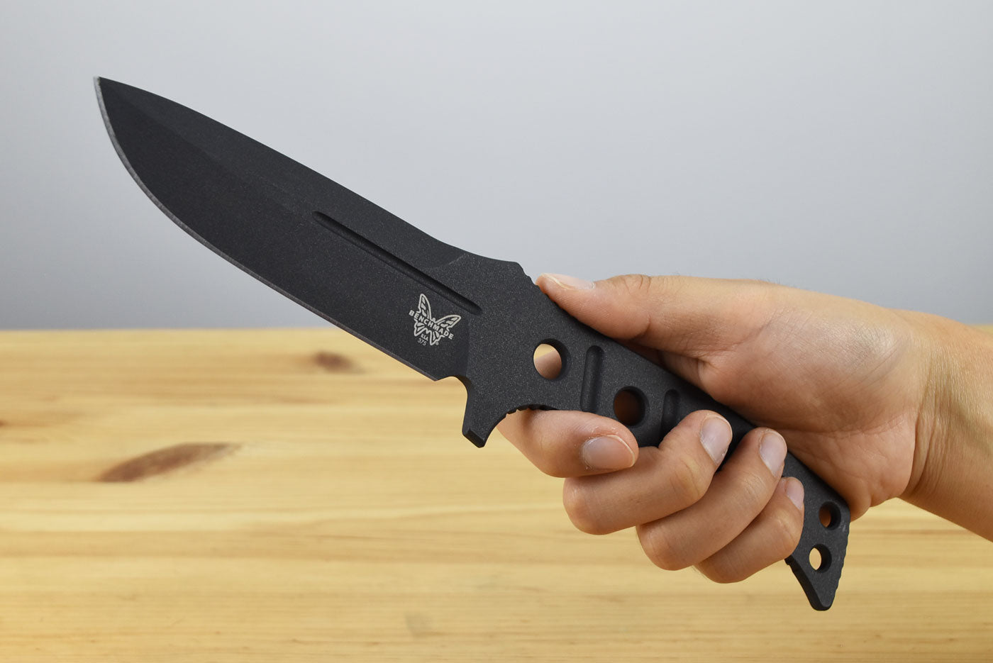 Benchmade 375BK-1 Adamas Fixed Blade (Black Skeletonized Handle)