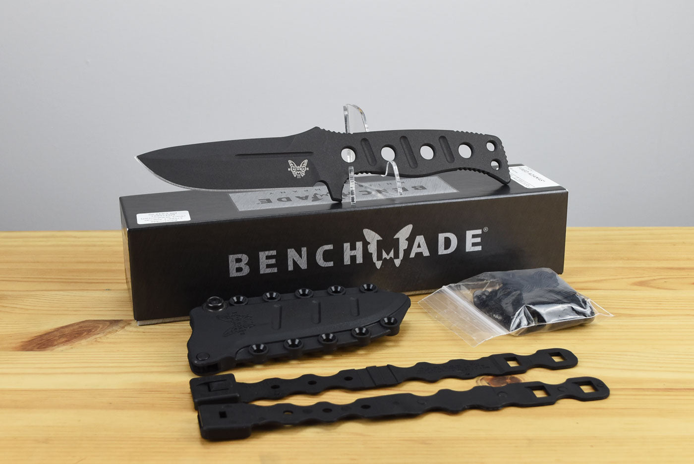 Benchmade 375BK-1 Adamas Fixed Blade (Black Skeletonized Handle)