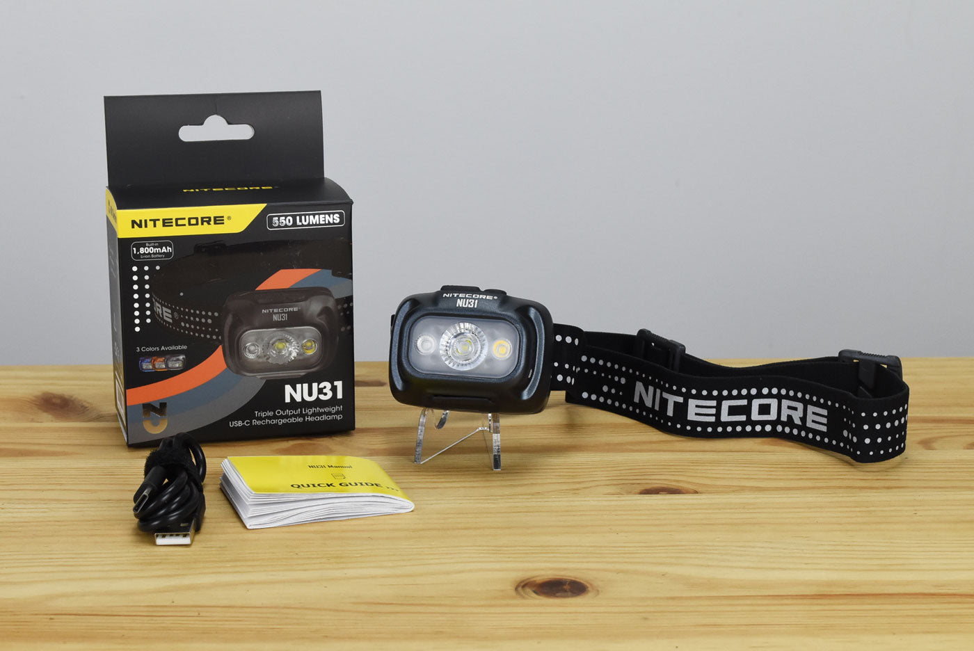 Nitecore NU31 Triple Output Lightweight Rechargeable Headlamp (550 Lumens) (3 Versions)